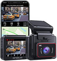 Kingslim D5-4K Wi-Fi Dash Cam, передня камера для автомобілів із GPS і швидкістю, Sony Night Vision