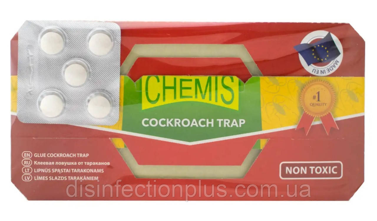 Клейова пастка від тарганів + таблетка принада CHEMIS 1 шт