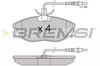 Колодки передние тормозные Peugeot 306/406/607 96- (TRW), Bremsi (BP2683)