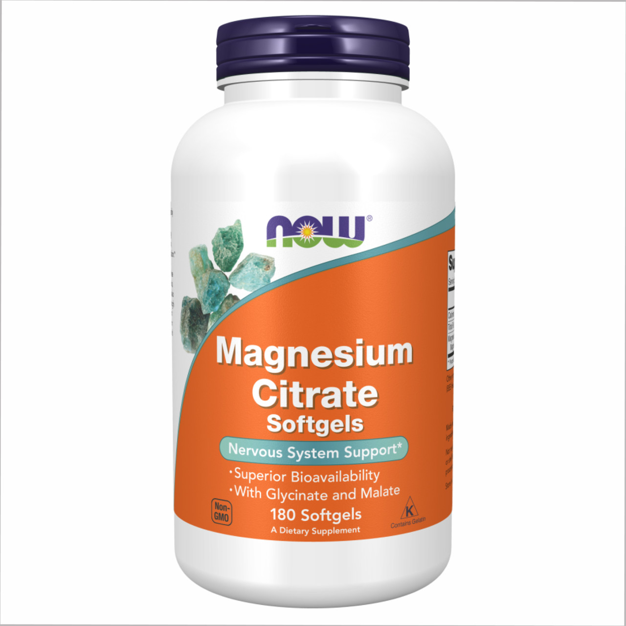 NOW Magnesium Citrate 134 mg цитрат магнія у м'яких капсулах №180