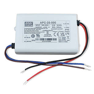 Блок живлення драйвер Mean Well 25W 15~50V 500mA APC-25-500, фото 2