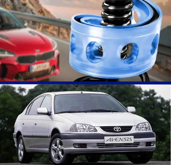Автобафери силіконові на передні пружини Toyota Avensis T210/220 1997-2003 (проставки, подушки пружини)