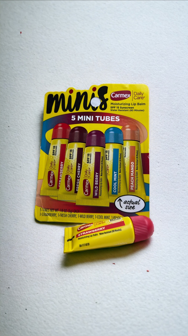 Набір мініатюр бальзамів для губ у тюбику CARMEX Daily Care 5 шт, фото 1