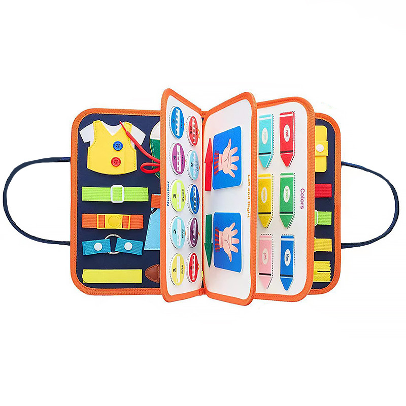 Дитяча розвивальна сумочка Lesko 545 Dark Blue бізіборд монтессорі розвивальна моторику та сенсорику 4 шт., фото 1