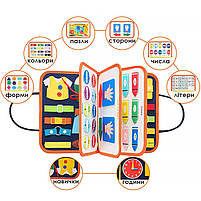 Дитяча розвивальна сумочка Lesko 545 Dark Blue бізіборд монтессорі розвивальна моторику та сенсорику 4 шт., фото 2