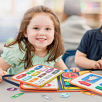 Дитяча розвивальна сумочка Lesko 545 Dark Blue бізіборд монтессорі розвивальна моторику та сенсорику 4 шт., фото 3