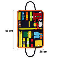 Дитяча розвивальна сумочка Lesko 545 Dark Blue бізіборд монтессорі розвивальна моторику та сенсорику 4 шт., фото 7