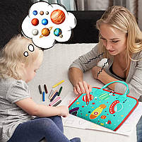 Дитяча розвивальна сумочка Lesko 545L Light Blue бізіборд монтессорі-іграшка 13 шт., фото 4