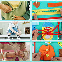 Дитяча розвивальна сумочка Lesko 545L Light Blue бізіборд монтессорі-іграшка 13 шт., фото 5