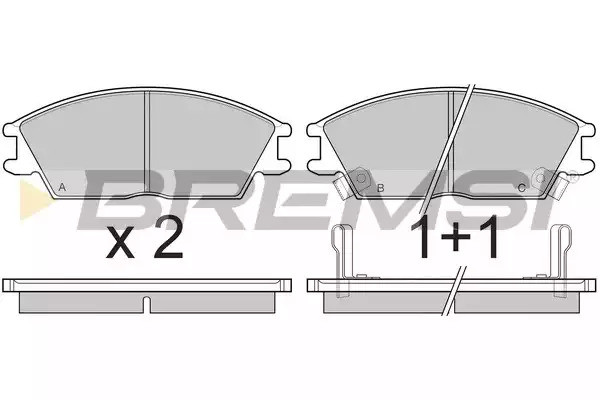 Колодки передние тормозные Hyundai Accent/Getz 94-10, Bremsi (BP2293) - фото 1 - id-p2092396767