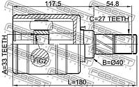 ШРУС внутренний левый 33x40x27 NISSAN QASHQAI 06-, FEBEST (0211JJ10ELH)