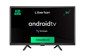 ТЕЛЕВІЗОР Liberton LTV-24H01AT, LED 24"(61 см), ANDROID 11, оперативна 1Гб, вбудована 8Гб чорний