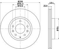 Диск тормозной передний Mazda 6 1.8-2.5 08.07-07.13, HELLA PAGID (8DD355115771)