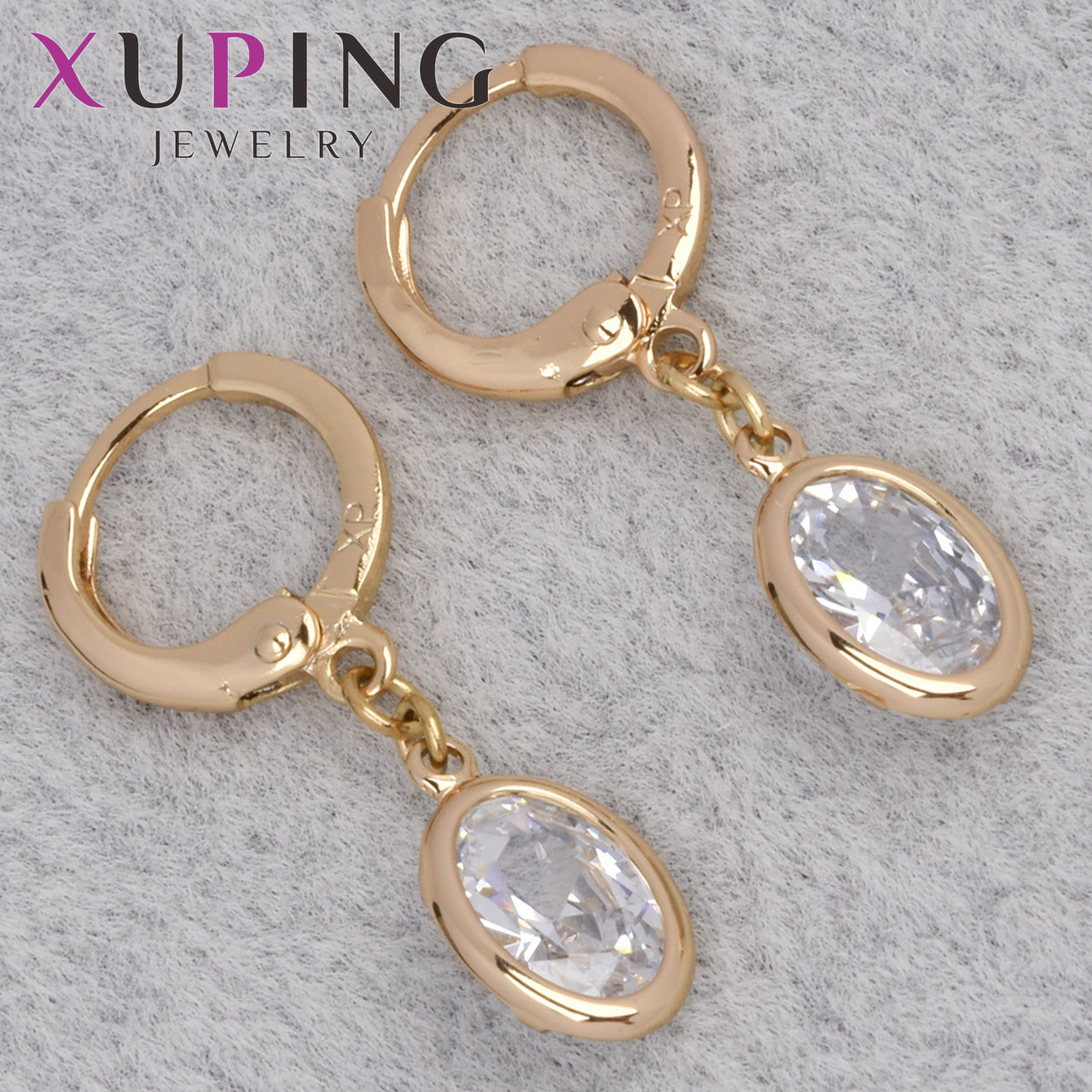 Серёжки женские золотистого цвета Xuping Jewelry 18K кольцо конго с хрустальными кристаллами диаметр 11 мм