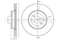 Диск тормозной передний Toyota Yaris 1.0 99-05, CIFAM (800717C)