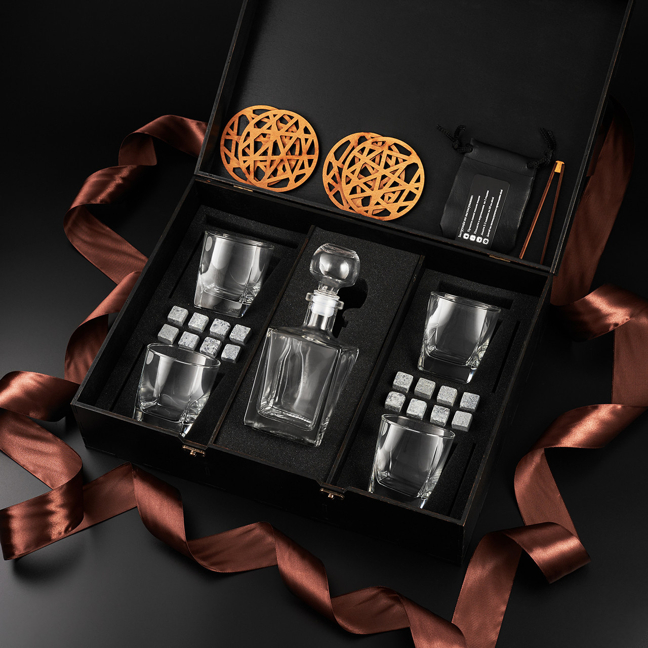 Подарунковий набір для охолодження віскі з чотирма келихами та графином Luminarc Sterling 300 мл., фото 1