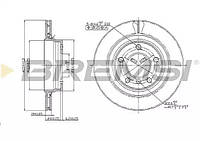 Гальмівний диск зад. BMW 3 (E46) 98-05 (294x19) (заміна на CD7073V), Bremsi (DBB073V)