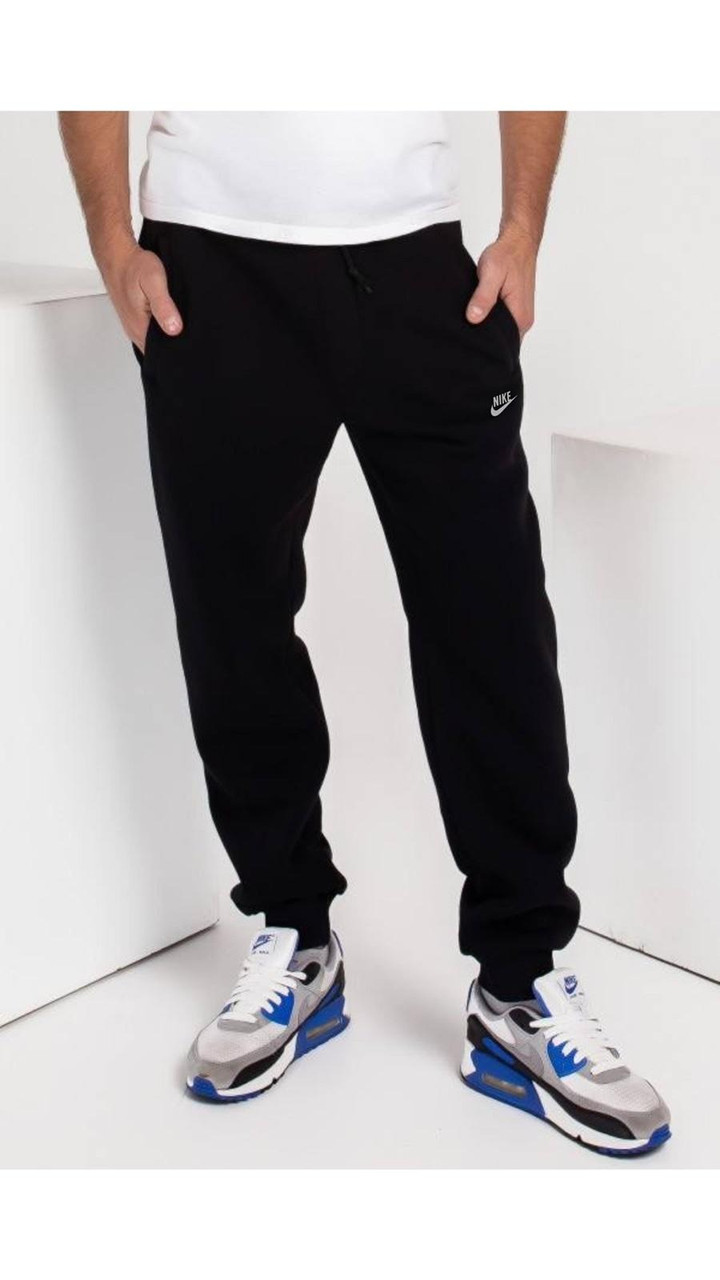 Чоловічі спортивні штани Nike чорні Батал весняні осінні Штани Найк великі розміри