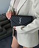 Жіноча сумка YSL Monogram Chain Wallet Black екошкіра крос боді чорна 2 відділення на ланцюжку YSL, фото 9