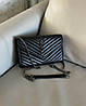 Жіноча сумка YSL Monogram Chain Wallet Black екошкіра крос боді чорна 2 відділення на ланцюжку YSL, фото 10