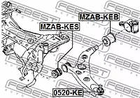 Сайлентблок переднего рычага (задний) Mazda CX-5 11-17, FEBEST (MZABKEB)