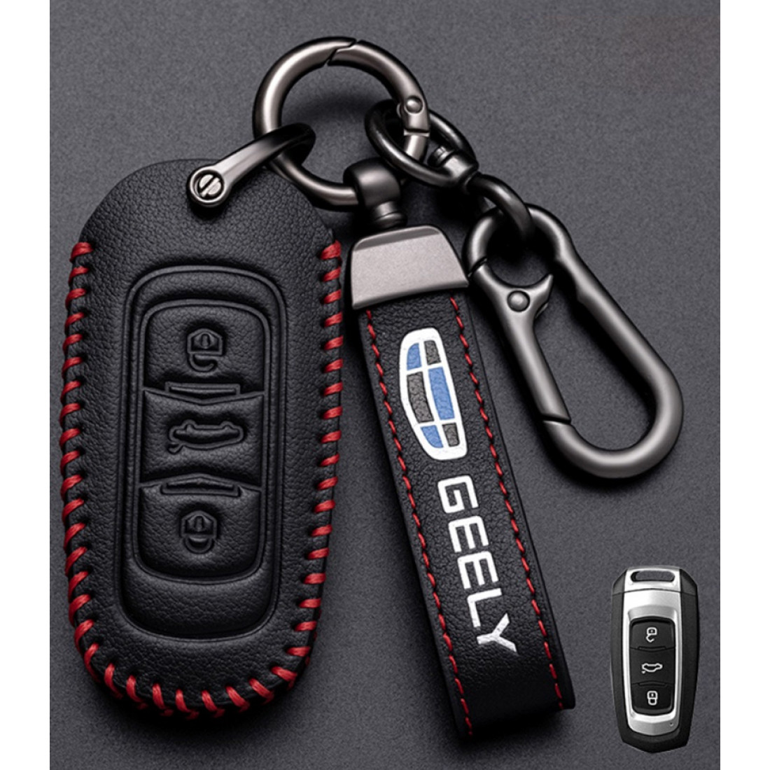 Чохол для автомобільних ключів Geely No2-3 Кнопки Екошкіра, фото 1