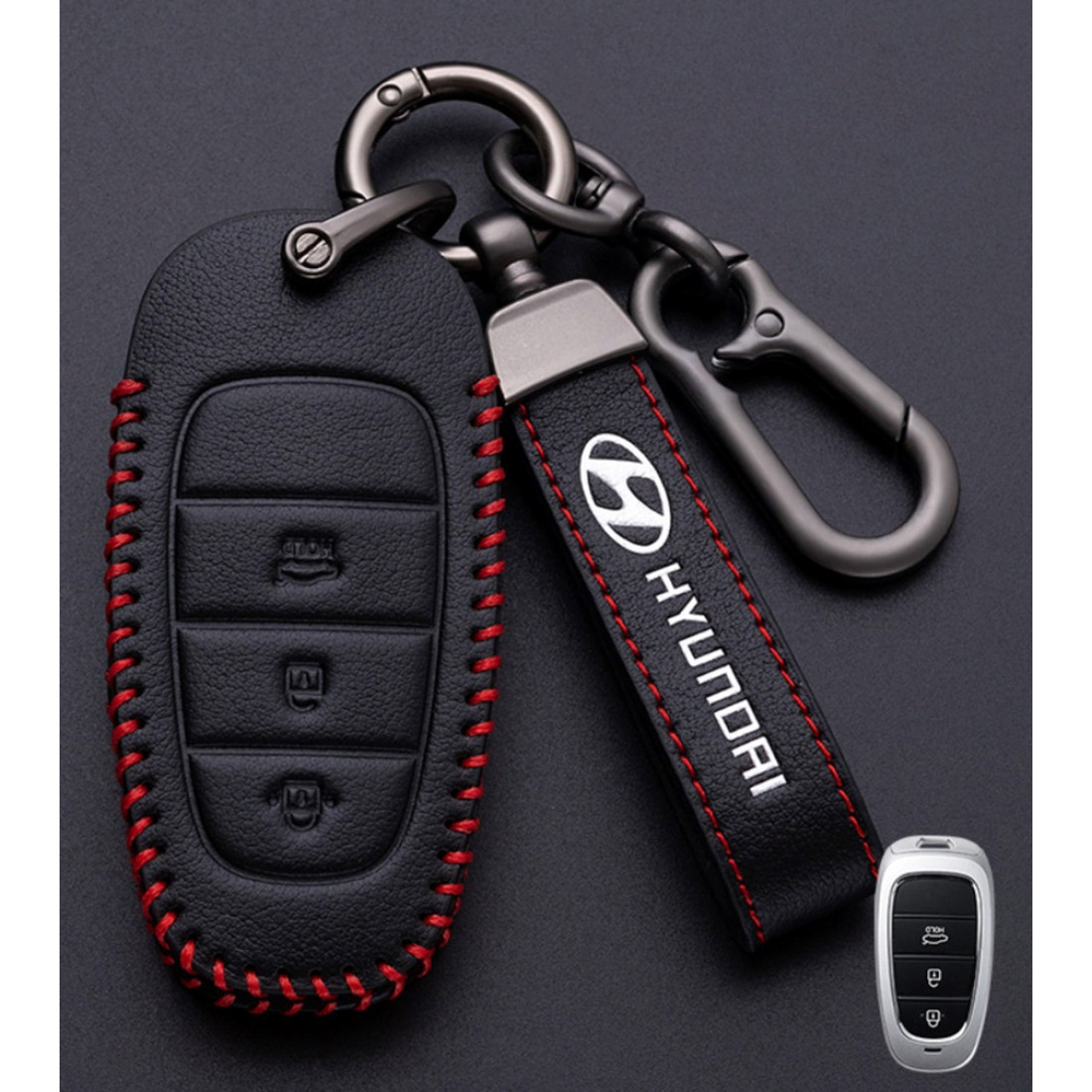 Чохол для автомобільних ключів Hyundai No11-4 Кнопки Екошкіра, фото 1
