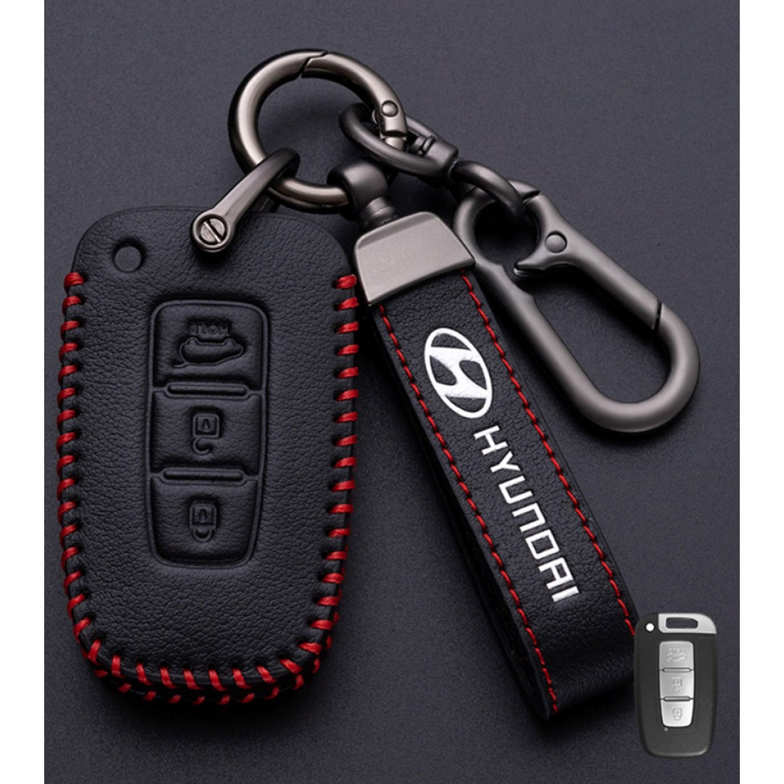Чохол для автомобільних ключів Hyundai No3-3 Кнопки Екошкіра, фото 1