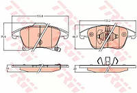 Колодки тормозные дисковые FORD Galaxy/Mondeo/S-Max F 14, TRW (GDB2092)