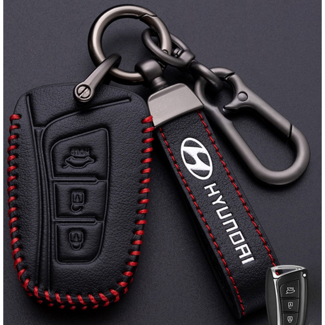 Чохол для автомобільних ключів Hyundai No4-3 Кнопки Екошкіра, фото 1