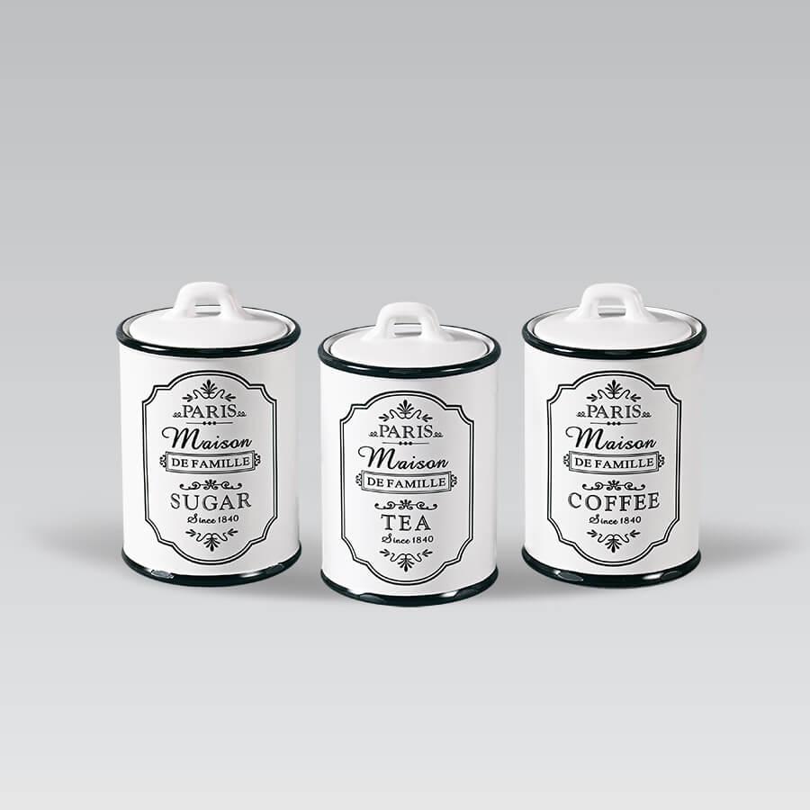 Набір контейнерів для продуктів Maestro Paris Maison 3 предмети 750 мл кераміка (20030-03CS MR), фото 1