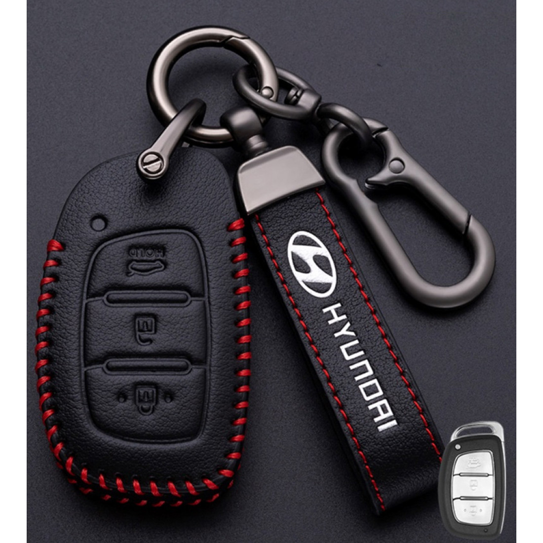 Чохол для автомобільних ключів Hyundai No5-3 Кнопки Екошкіра, фото 1