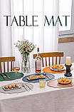 Набір із 4 плейсматів підтарильників сервірувальних. Серветка сервірувальна. Килимок підставка під тарілку 4 шт., фото 8