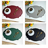 Набір із 4 плейсматів підтарильників сервірувальних. Серветка сервірувальна. Килимок підставка під тарілку 4 шт., фото 2