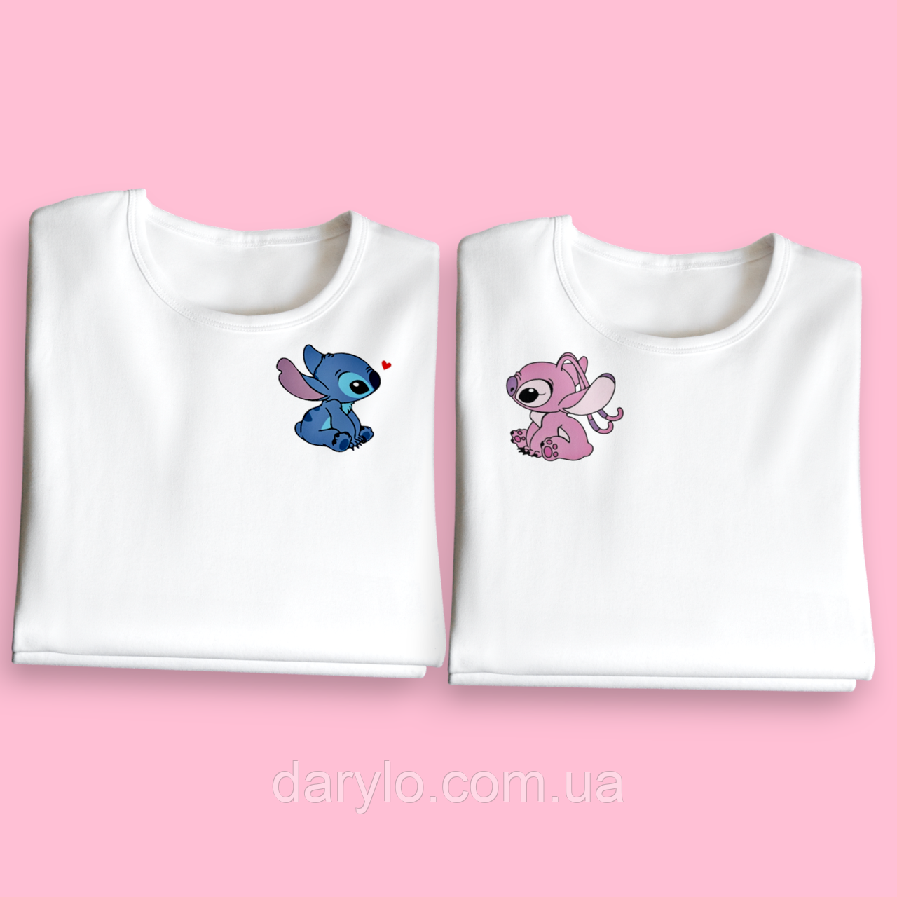 "Lilo and Stitch" Ліло і Стіч комплект парних футболок для пари та друзів