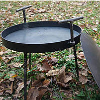 Сковорода для багаття 30 см із кришкою Тарілка для смаження на багатті Сковорода мангал із диска борони, фото 5