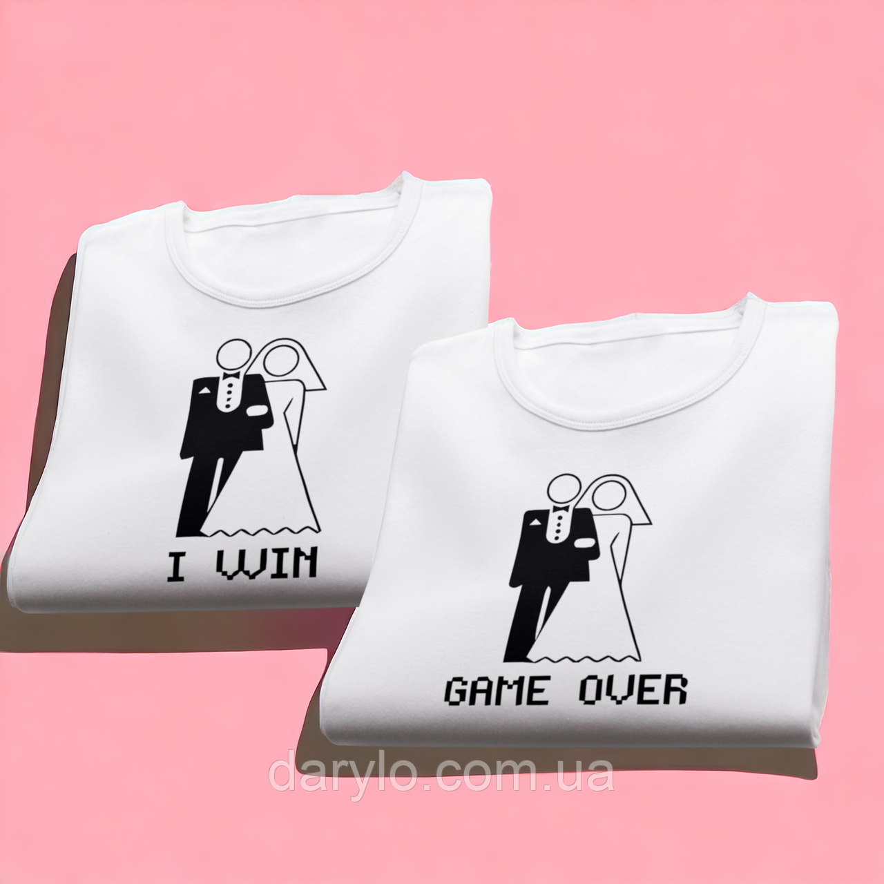 "Game over / I win" набір парних футболок для закоханих