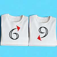 "69" набор прикольных парных футболок для влюбленных