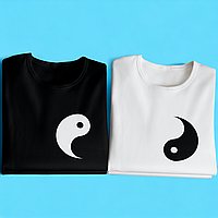 "Инь и ян" набор милых парных футболок для влюбленных