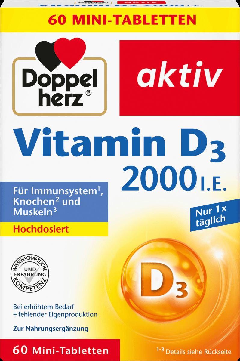Вітаміни Доппельгерц Вітамін D3 2000 м.о. Doppelherz Vitamin D3 2000 I. E., 60 шт., фото 1