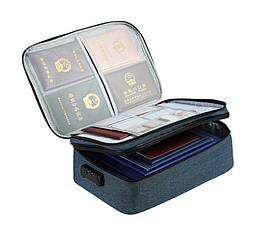 Органайзер папка для документів із кодовим замком на 2 відділення Синій