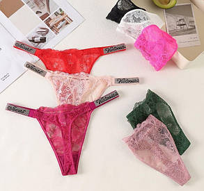 Стринги мереживні з написом Victoria's Secret, фото 4