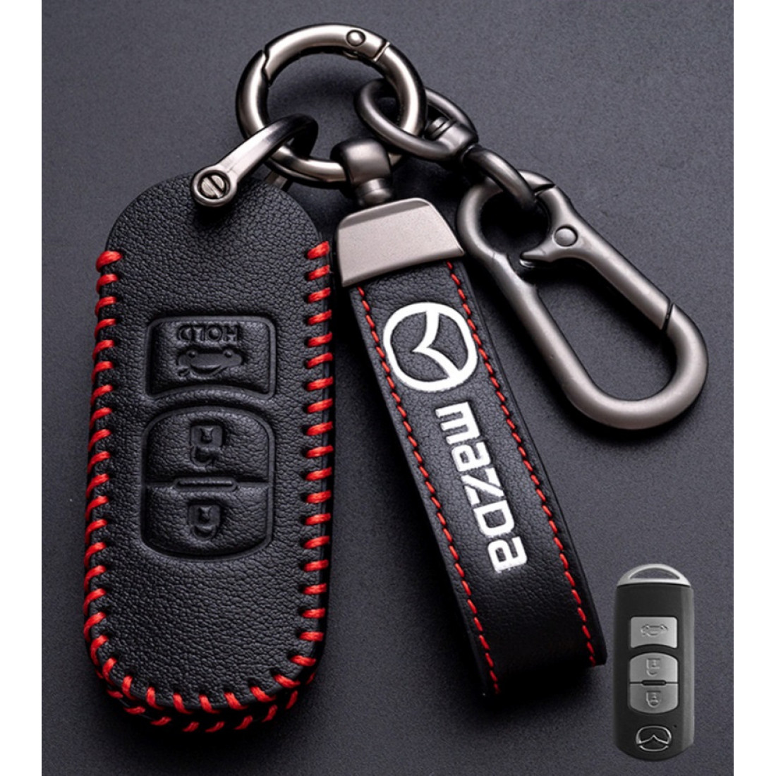 Чохол для автомобільних ключів Mazda No1-3 Кнопки Екошкіра, фото 1