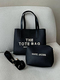 Жіноча сумка велика Шопер Marc Jacobs Tote Bag Black екошкіра сумка шопер Тоут з органайзером