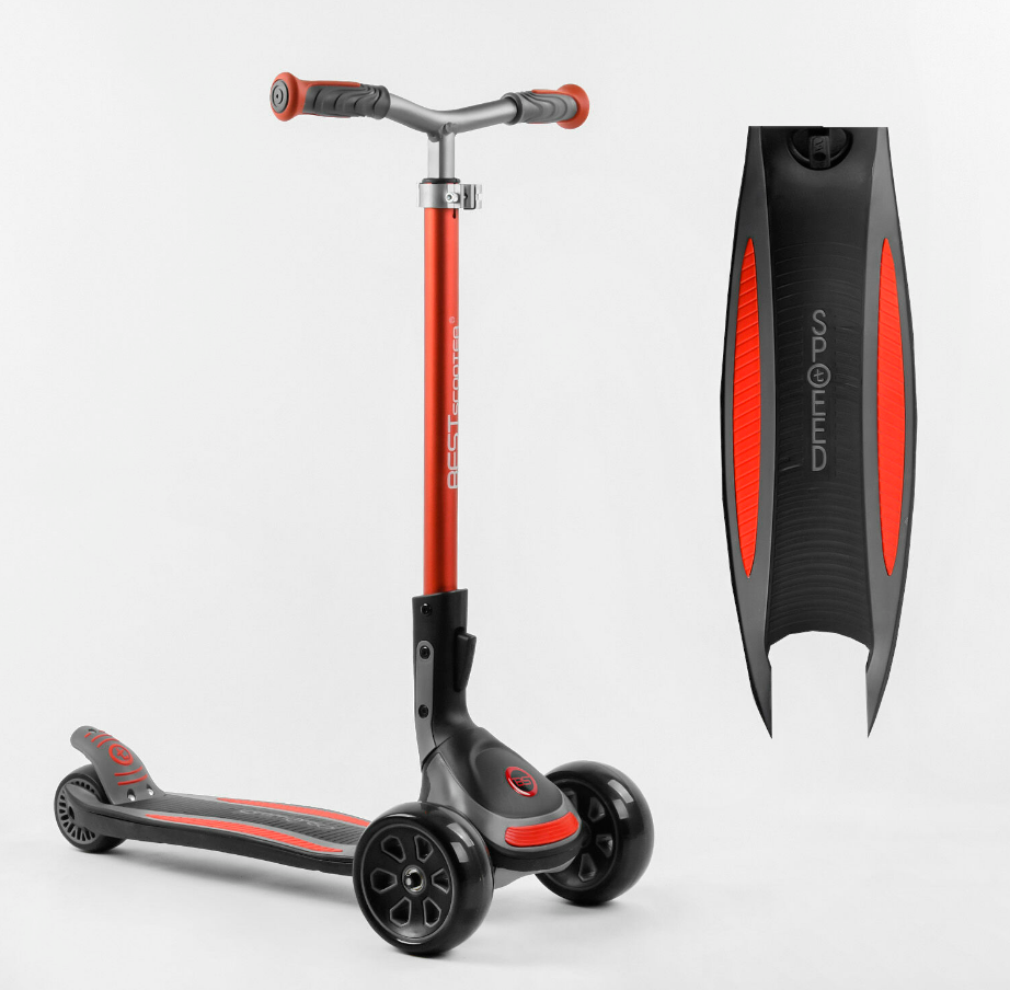 Самокат триколісний Best Scooter G-43304 MAXI складане алюмінієве кермо, колеса зі світлом
