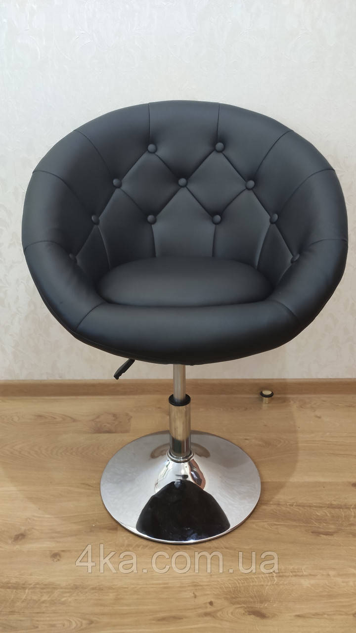 Крісло перукарське з гудзиками HC8516N, чорне