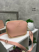 Розовая сумка стильная удобная кросс-боди клатч на цепочке