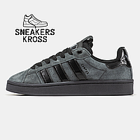 Женские кроссовки Adidas Campus Dark Grey Black, Кеды Адидас Кампус черные, Originals campus 00s cloud