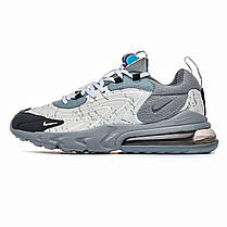 Чоловічі кросівки Nike Travis Scott Air Max 270 React Gray Найк аїр макс 270 Сірі підошва Аїр, фото 4