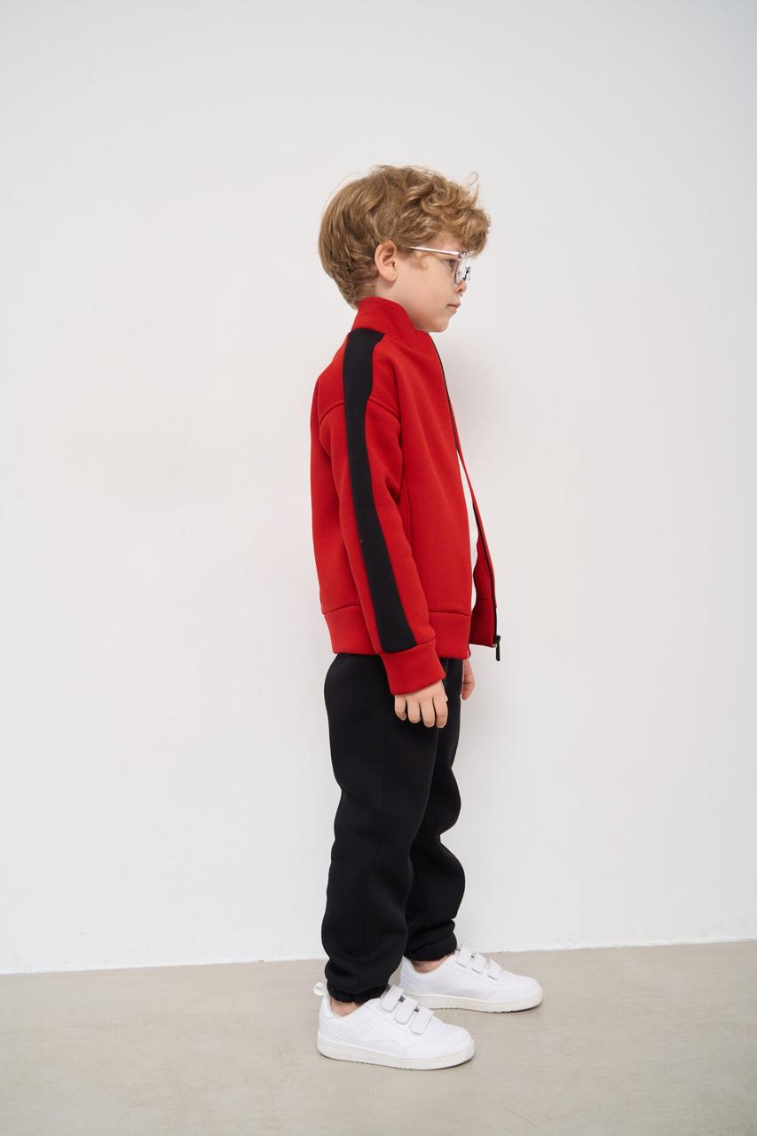 Теплий костюм стойка на замку для хлопчика Fleece Air Чорний+ Червоний - фото 7 - id-p2092536866
